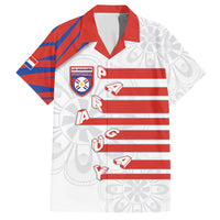 Custom Paraguay Football Hawaiian Shirt Stripes Typography With Nanduti Flower Patterns