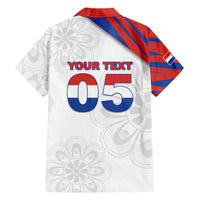 Custom Paraguay Football Hawaiian Shirt Stripes Typography With Nanduti Flower Patterns