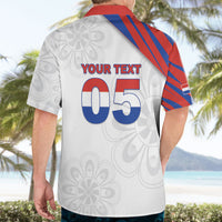 Custom Paraguay Football Hawaiian Shirt Stripes Typography With Nanduti Flower Patterns