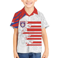 Custom Paraguay Football Hawaiian Shirt Stripes Typography With Nanduti Flower Patterns
