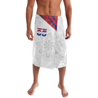 Custom Paraguay Football Lavalava Stripes Typography With Nanduti Flower Patterns