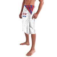 Custom Paraguay Football Lavalava Stripes Typography With Nanduti Flower Patterns
