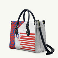 Paraguay Football Leather Bag Stripes Typography With Nanduti Flower Patterns