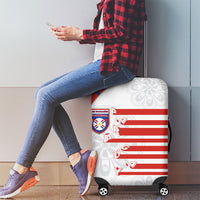 Paraguay Football Luggage Cover Stripes Typography With Nanduti Flower Patterns