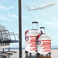 Paraguay Football Luggage Cover Stripes Typography With Nanduti Flower Patterns