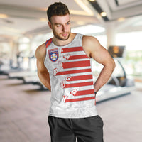 Custom Paraguay Football Men Tank Top Stripes Typography With Nanduti Flower Patterns