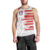 Custom Paraguay Football Men Tank Top Stripes Typography With Nanduti Flower Patterns
