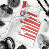 Custom Paraguay Football Men Tank Top Stripes Typography With Nanduti Flower Patterns