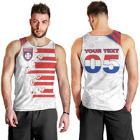 Custom Paraguay Football Men Tank Top Stripes Typography With Nanduti Flower Patterns