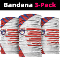 Paraguay Football Neck Gaiter Stripes Typography With Nanduti Flower Patterns
