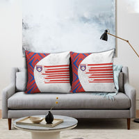 Paraguay Football Pillow Cover Stripes Typography With Nanduti Flower Patterns