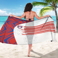 Paraguay Football Sarong Stripes Typography With Nanduti Flower Patterns