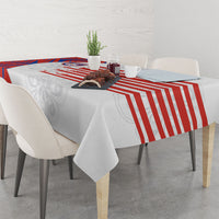 Paraguay Football Tablecloth Stripes Typography With Nanduti Flower Patterns