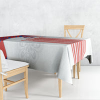 Paraguay Football Tablecloth Stripes Typography With Nanduti Flower Patterns