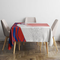 Paraguay Football Tablecloth Stripes Typography With Nanduti Flower Patterns