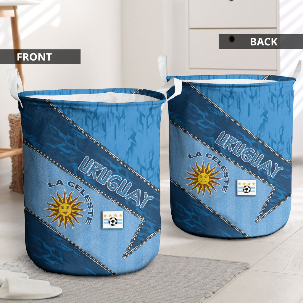 Uruguay Football Laundry Basket Sun Of May Symbol Unique Style