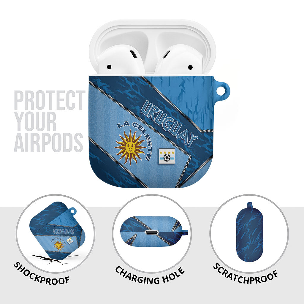 Uruguay Football AirPods Case Sun Of May Symbol Unique Style