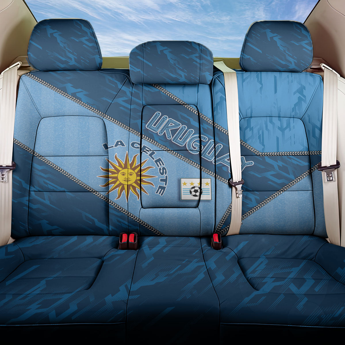 Uruguay Football Back Car Seat Cover Sun Of May Symbol Unique Style