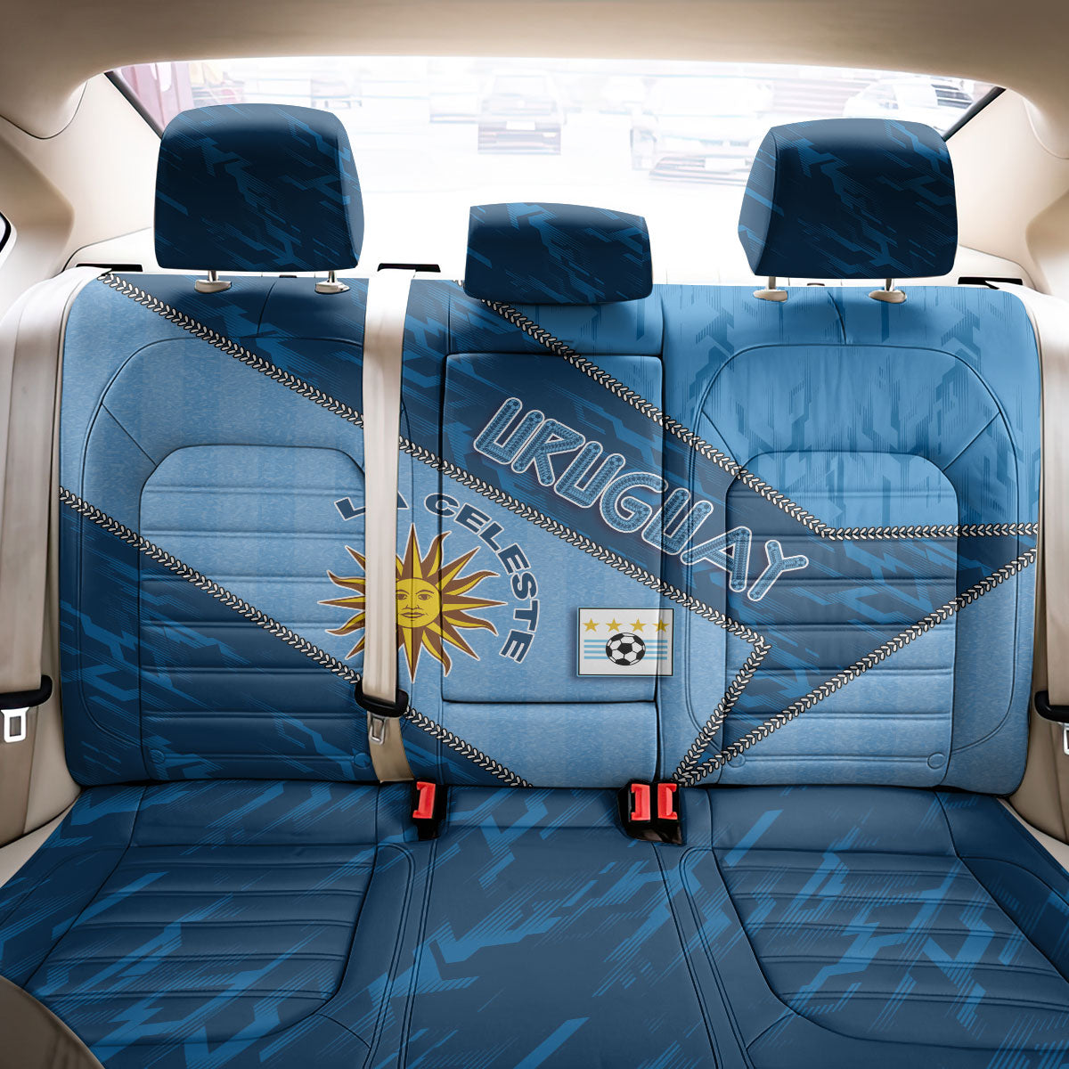 Uruguay Football Back Car Seat Cover Sun Of May Symbol Unique Style