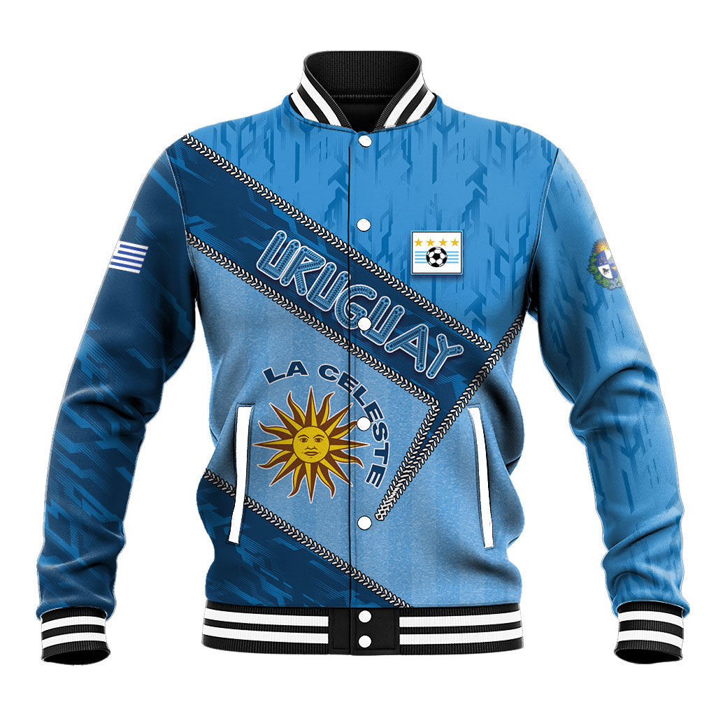 Custom Uruguay Football Baseball Jacket Sun Of May Symbol Unique Style