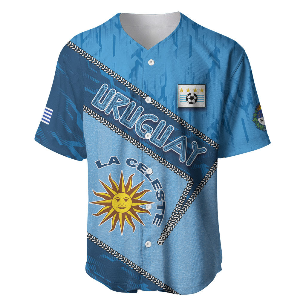 Custom Uruguay Football Baseball Jersey Sun Of May Symbol Unique Style