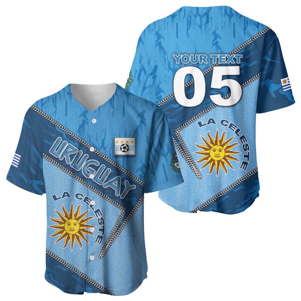 Custom Uruguay Football Baseball Jersey Sun Of May Symbol Unique Style