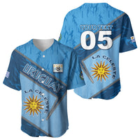 Custom Uruguay Football Baseball Jersey Sun Of May Symbol Unique Style