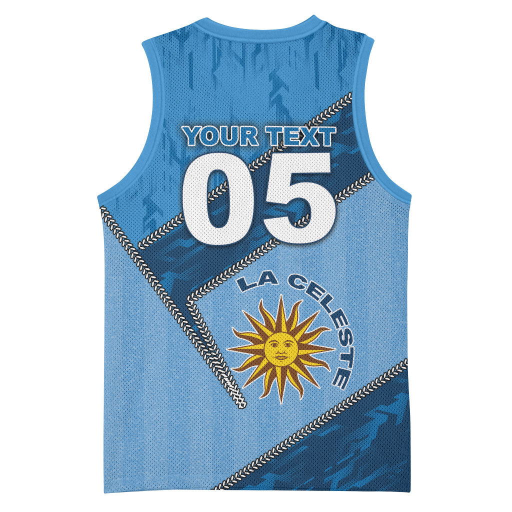 Custom Uruguay Football Basketball Jersey Sun Of May Symbol Unique Style