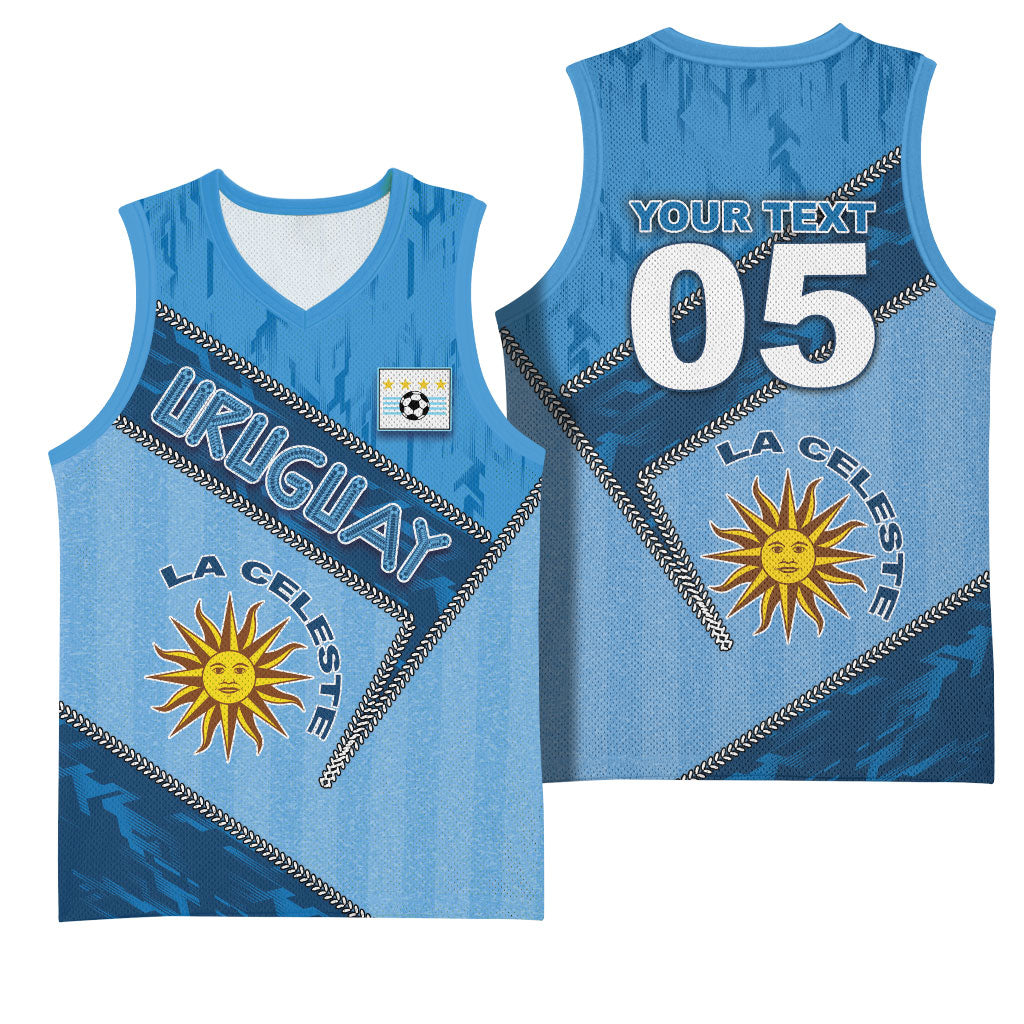 Custom Uruguay Football Basketball Jersey Sun Of May Symbol Unique Style