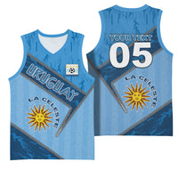 Custom Uruguay Football Basketball Jersey Sun Of May Symbol Unique Style