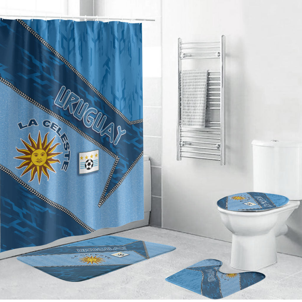 Uruguay Football Bathroom Set Sun Of May Symbol Unique Style