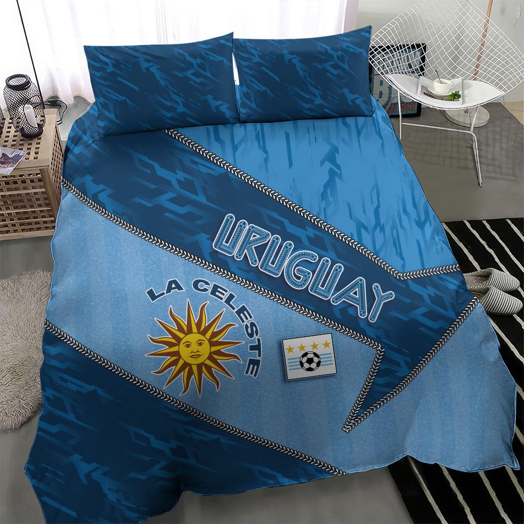 Uruguay Football Bedding Set Sun Of May Symbol Unique Style