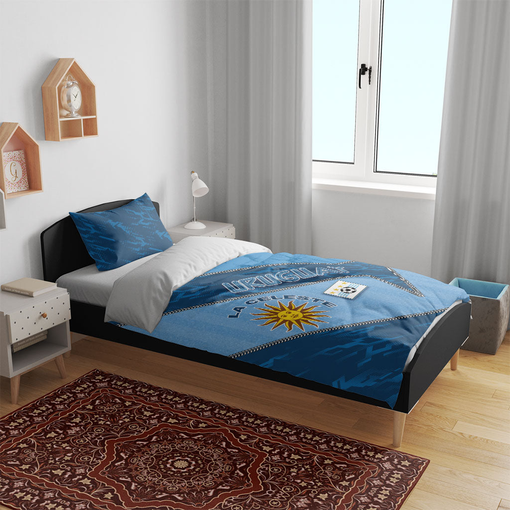 Uruguay Football Bedding Set Sun Of May Symbol Unique Style