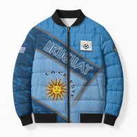 Custom Uruguay Football Bomber Puffer Jacket Sun Of May Symbol Unique Style