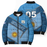 Custom Uruguay Football Bomber Puffer Jacket Sun Of May Symbol Unique Style