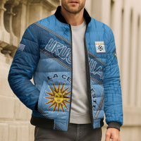 Custom Uruguay Football Bomber Puffer Jacket Sun Of May Symbol Unique Style