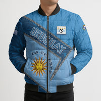 Custom Uruguay Football Bomber Puffer Jacket Sun Of May Symbol Unique Style