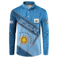 Custom Uruguay Football Button Sweatshirt Sun Of May Symbol Unique Style