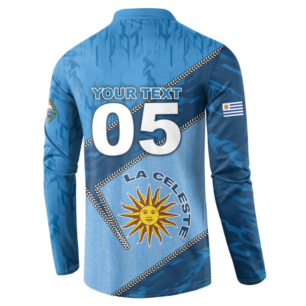 Custom Uruguay Football Button Sweatshirt Sun Of May Symbol Unique Style