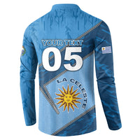 Custom Uruguay Football Button Sweatshirt Sun Of May Symbol Unique Style