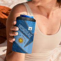 Custom Uruguay Football 4 in 1 Can Cooler Tumbler Sun Of May Symbol Unique Style