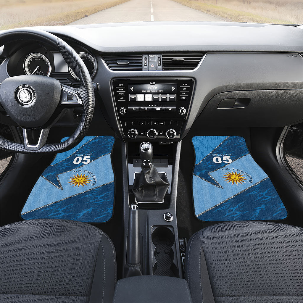 Custom Uruguay Football Car Mats Sun Of May Symbol Unique Style