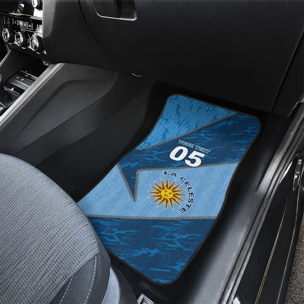 Custom Uruguay Football Car Mats Sun Of May Symbol Unique Style
