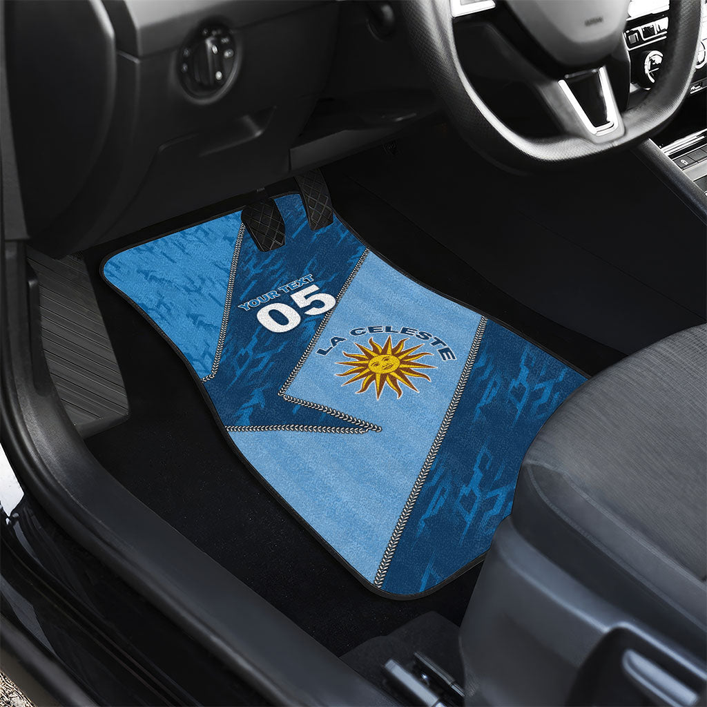 Custom Uruguay Football Car Mats Sun Of May Symbol Unique Style