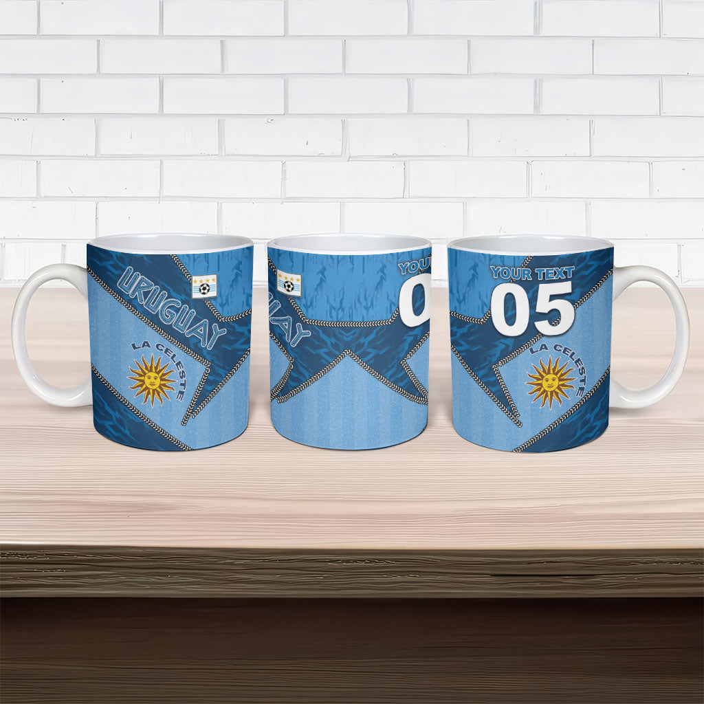 Custom Uruguay Football Ceramic Mug Sun Of May Symbol Unique Style