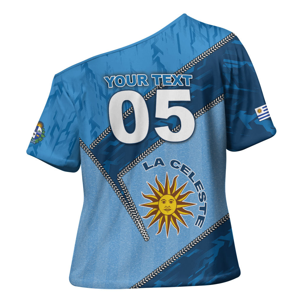 Custom Uruguay Football Cross Shoulder Shirt Sun Of May Symbol Unique Style