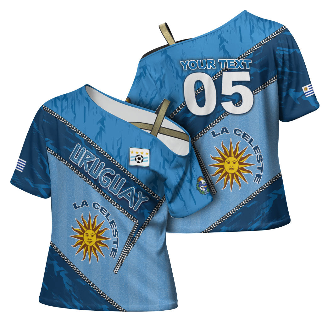 Custom Uruguay Football Cross Shoulder Shirt Sun Of May Symbol Unique Style