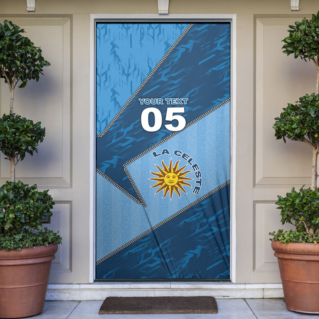 Custom Uruguay Football Door Cover Sun Of May Symbol Unique Style