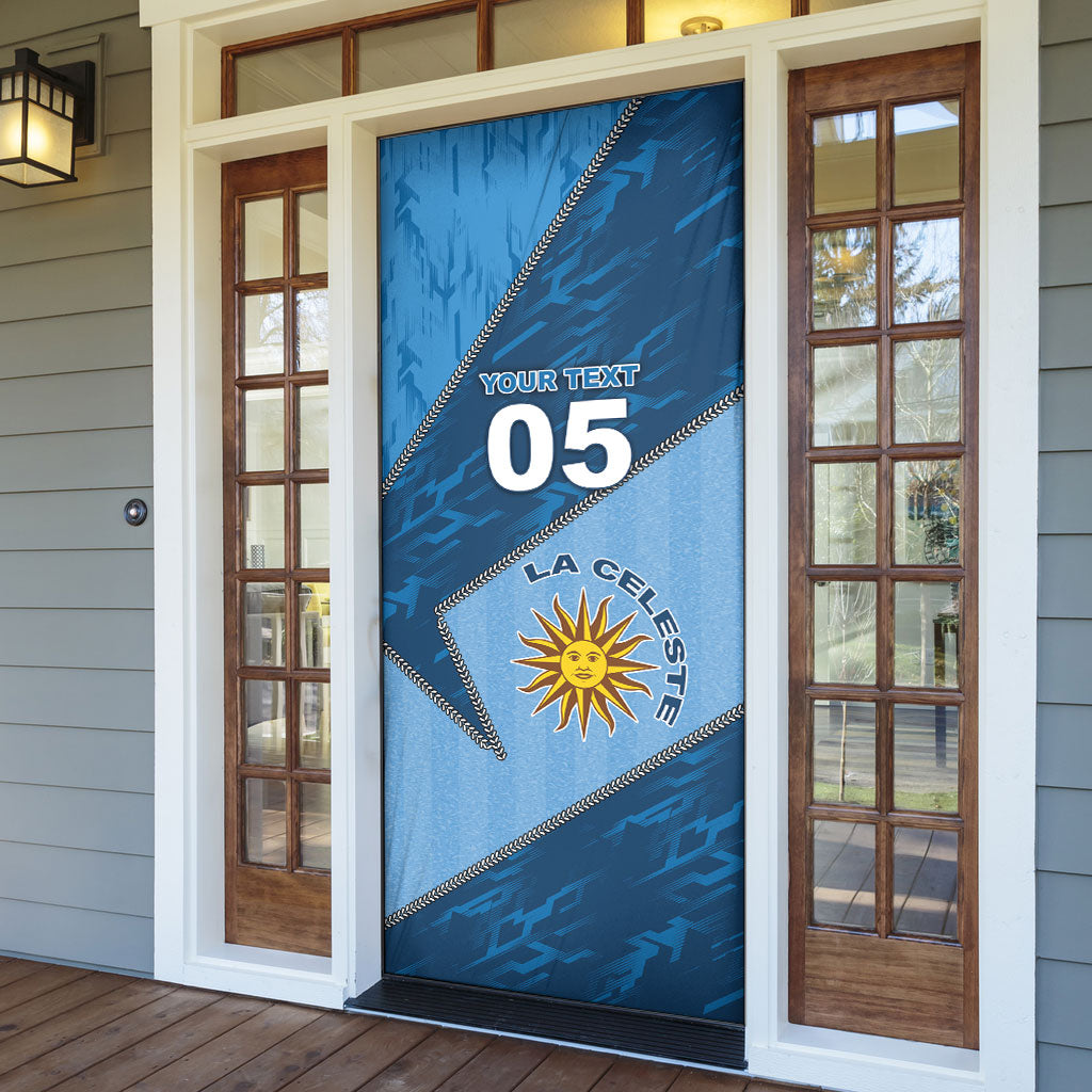 Custom Uruguay Football Door Cover Sun Of May Symbol Unique Style