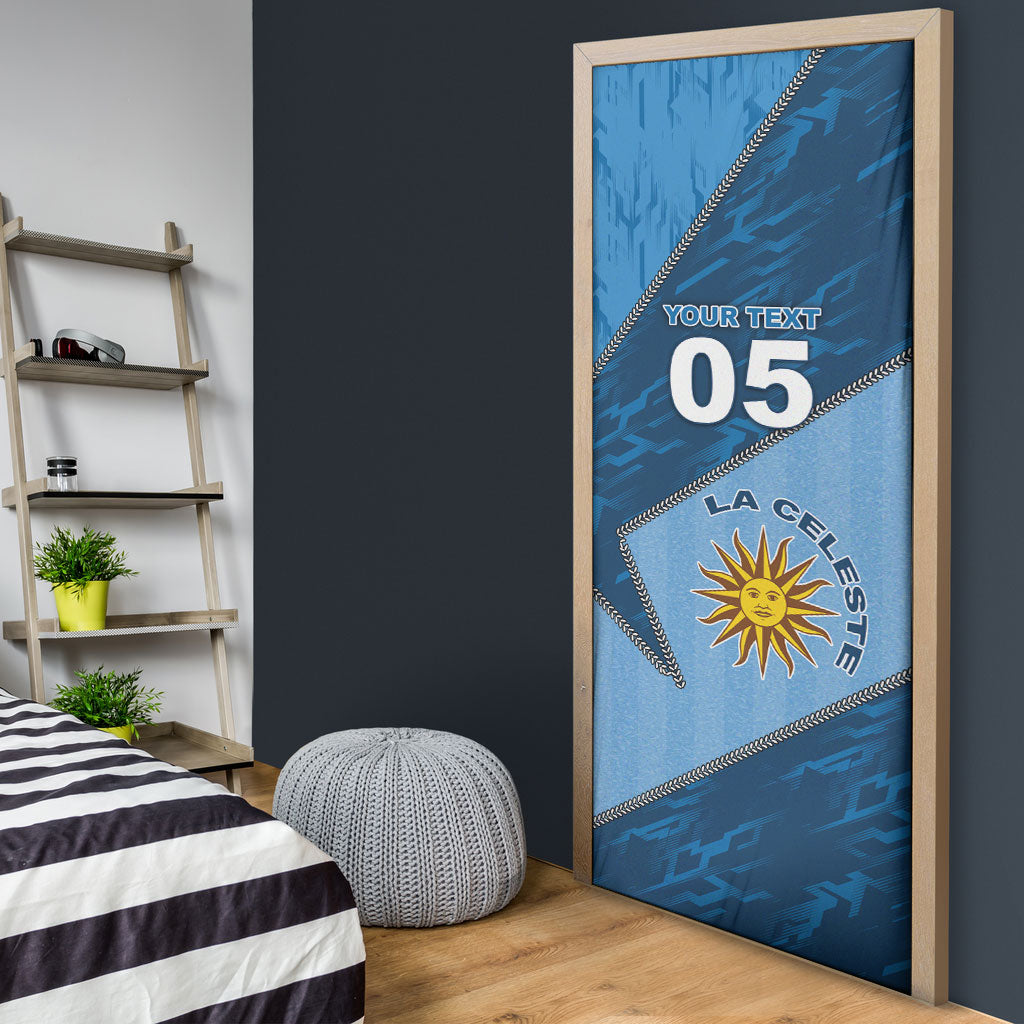 Custom Uruguay Football Door Cover Sun Of May Symbol Unique Style